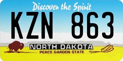 ND license plate KZN863
