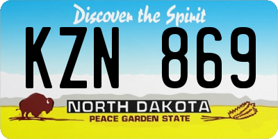 ND license plate KZN869