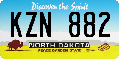 ND license plate KZN882