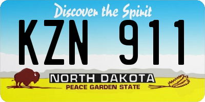 ND license plate KZN911