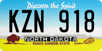 ND license plate KZN918