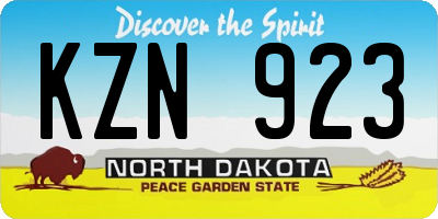 ND license plate KZN923