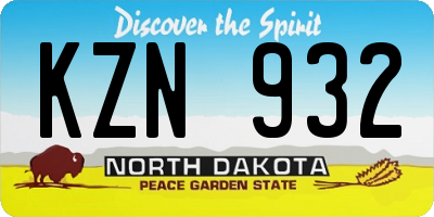 ND license plate KZN932