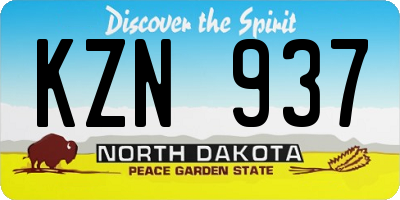 ND license plate KZN937