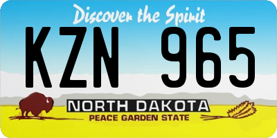 ND license plate KZN965