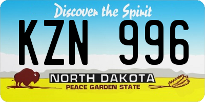 ND license plate KZN996