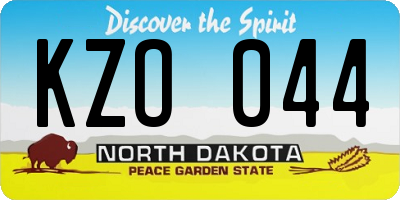 ND license plate KZO044