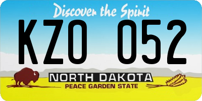 ND license plate KZO052