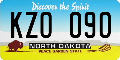 ND license plate KZO090