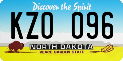 ND license plate KZO096
