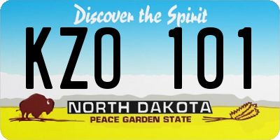 ND license plate KZO101