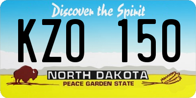 ND license plate KZO150