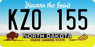 ND license plate KZO155