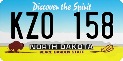 ND license plate KZO158