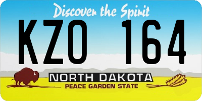 ND license plate KZO164