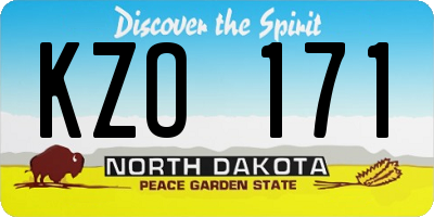 ND license plate KZO171