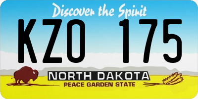 ND license plate KZO175