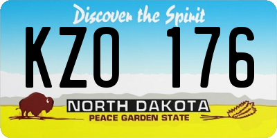 ND license plate KZO176