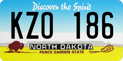 ND license plate KZO186