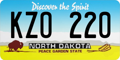 ND license plate KZO220