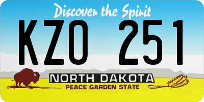 ND license plate KZO251