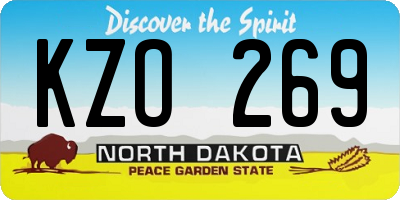 ND license plate KZO269