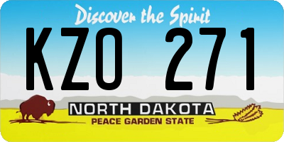 ND license plate KZO271