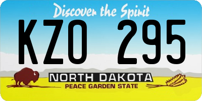 ND license plate KZO295