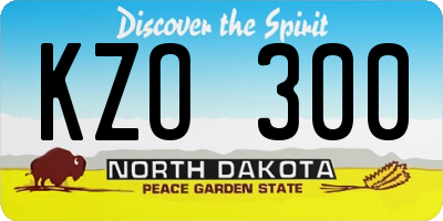 ND license plate KZO300