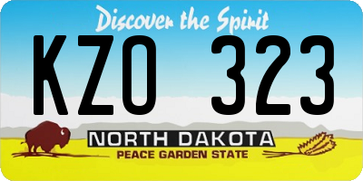 ND license plate KZO323