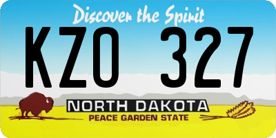 ND license plate KZO327