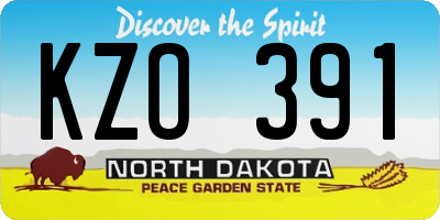 ND license plate KZO391