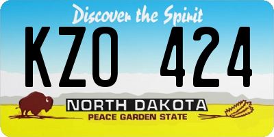 ND license plate KZO424