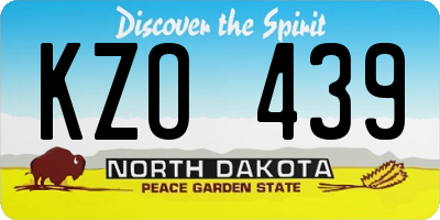 ND license plate KZO439