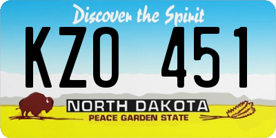 ND license plate KZO451