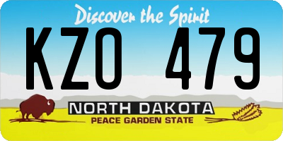 ND license plate KZO479