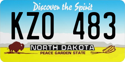 ND license plate KZO483