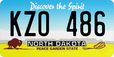 ND license plate KZO486