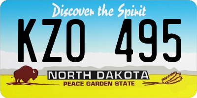 ND license plate KZO495