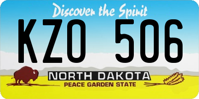 ND license plate KZO506