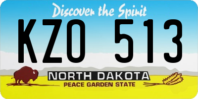 ND license plate KZO513