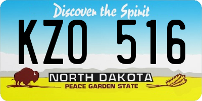 ND license plate KZO516