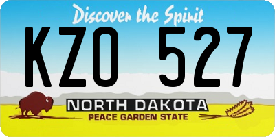 ND license plate KZO527