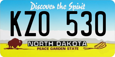 ND license plate KZO530