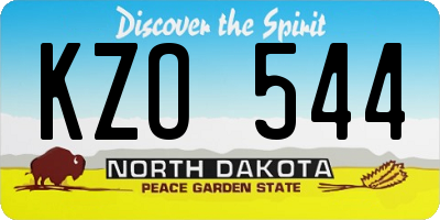ND license plate KZO544