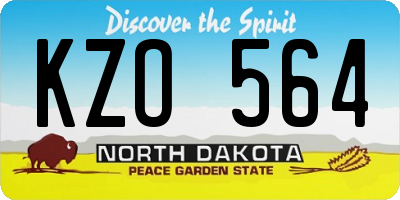 ND license plate KZO564