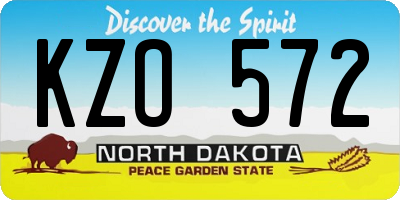 ND license plate KZO572