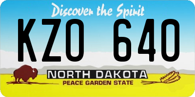 ND license plate KZO640
