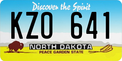 ND license plate KZO641
