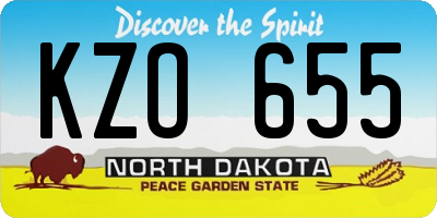 ND license plate KZO655